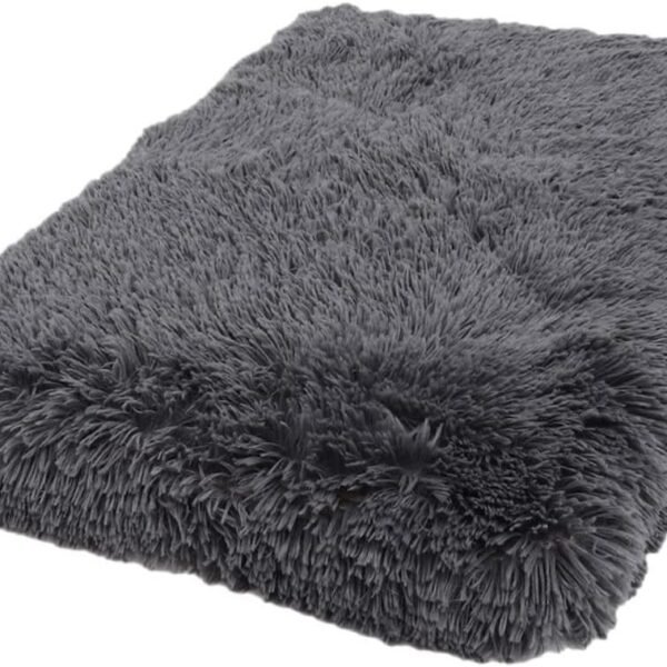 Plush Square Dog Bed Deep Sleep Pet Cushion Warm Puppy Cat Mattress for Indoor Use Soft Durable Cloth Material Cozy Non Slip Cushion for Dogs and Cats Dark Gray S