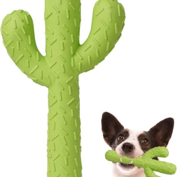Dog Chew Toys for Aggressive Chewers, Durable Rubber Cactus Tough Toys for Training and Cleaning Teeth, Interactive Dog Toys for Small/Medium Dog