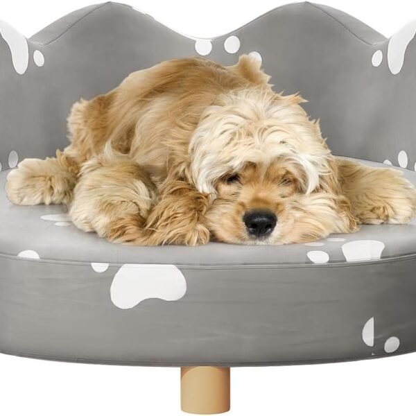 Dog Sofa, Pet Couch for Small-Sized Dogs and Cats Soft Velvety Pet Bed Couch with Legs 80 lbs Loading Washable Cat Sofa para Perros Chair for Small Dog/Cat-Gray
