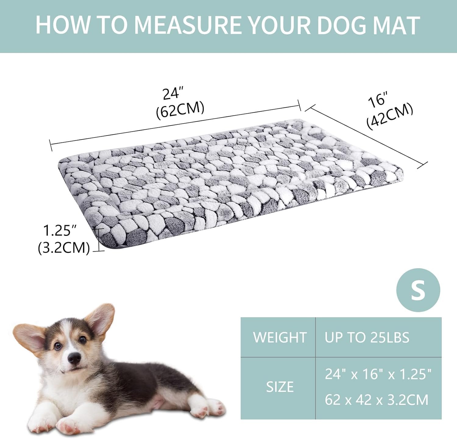 Dog Crate Pad Bed Mat Reversible (Cool & Warm), Sleeping Mat Dog Bed for Crate for Small Dogs and Cats, Machine Washable Crate Beds, Grey - Image 2