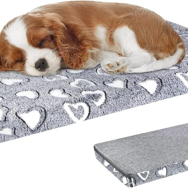 Reversible Cool and Warm Dog Bed Mat for Crates - Stylish Pad With Waterproof Inner Linings and Removable Machine Washable Cover, Firm Support for Small to XX-Large Dogs, Grey