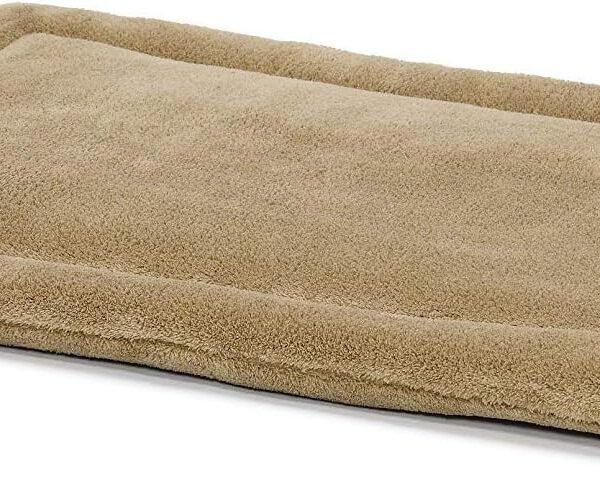 Taupe Micro Terry Pet Bed, Ultra-Soft & Cushioned Crate Pad for 18-inch Crates, Machine Washable, for Small Dogs & Cats