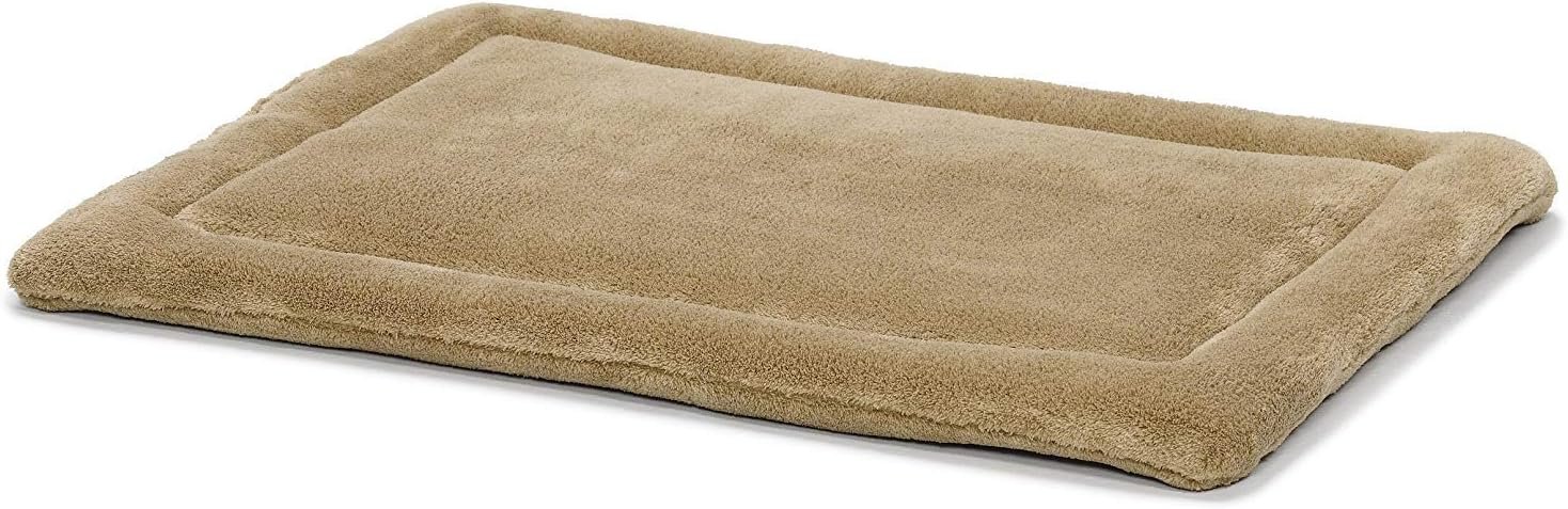 Taupe Micro Terry Pet Bed, Ultra-Soft & Cushioned Crate Pad for 18-inch Crates, Machine Washable, for Small Dogs & Cats