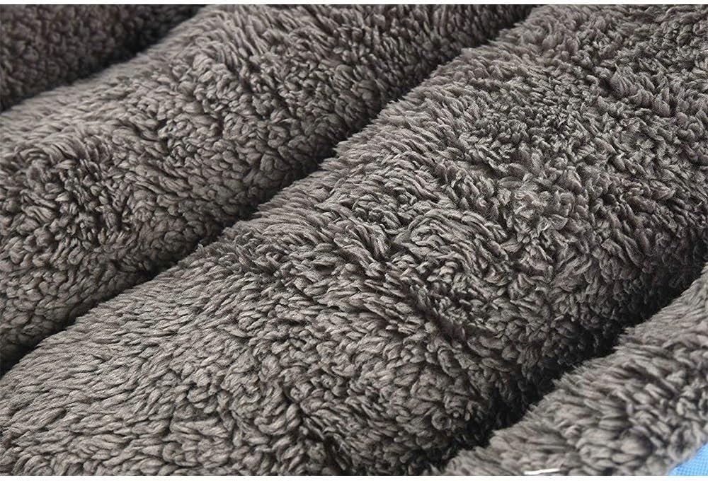 Square Dog Bed Mattress Washable Kennel, Soft Plush Faux Fur Rectangle Sleeping Pet Bed for Small Medium Large Dogs Cats Puppy Pets, with Anti-Slip Waterproof Bottom (Grey) - Image 2