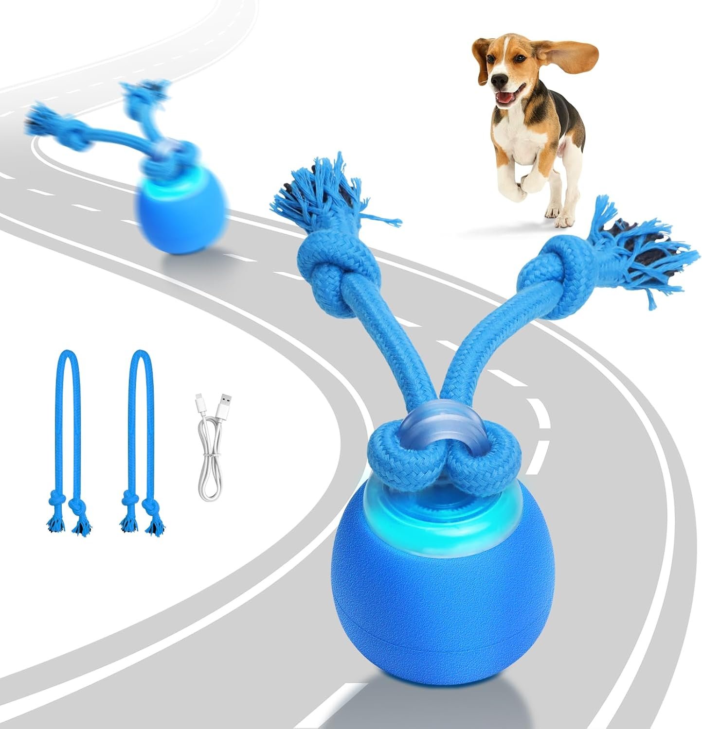 Interactive Dog Toys Electric Dog Ball Touch Wake-up with Dogs Chirping Rechargeable Toys Indoor & Outdoor Fun