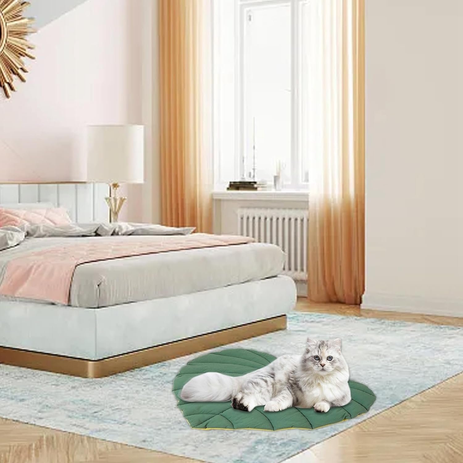 Leaf Shaped Pet Mat, Double-Sided Available Leaves Blanket for Cat Dog, Warm Washable Pet Sleeping Pad, Enlarged and Thickened Cat Leaf Beds, Soft Pet Floor Mattress for Fall Winter, 24.8×26inch - Image 2