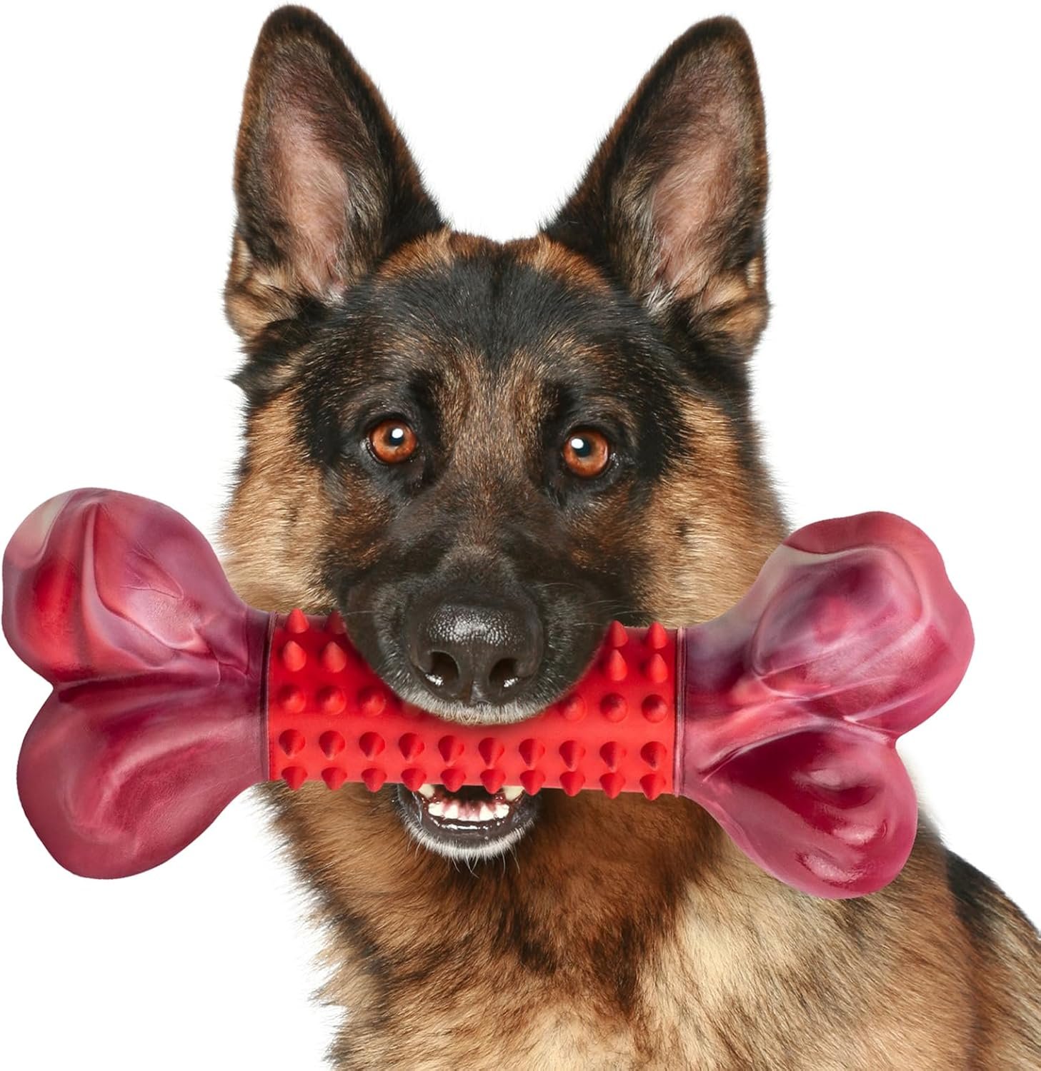 Tough Dog Toys for Aggressive Chewers Large Breed, Beef Flavor Dog Chew Bone, Nylon & Rubber Chew Toy for Medium Large Dogs